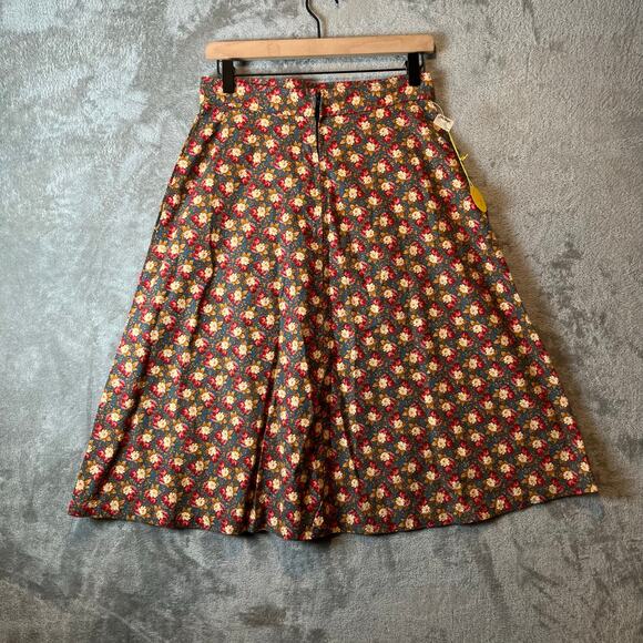 Vintage Dead’s Cottagecore Floral Skirt Boho Prairie A-Line Fall Academia SM - Picture 6 of 8